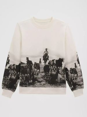 Wrangler Womens Archival Graphic Fleece Crew