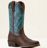 Ariat SS25 Womens Round Up Narrow Cutter Toe Sassy Brown/Ocean Wave