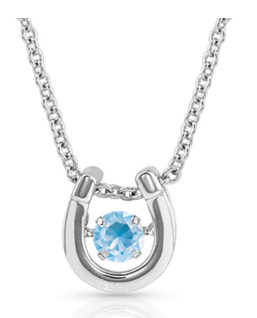 Montana Silversmith Dancing Horseshoe Birthstone Necklace