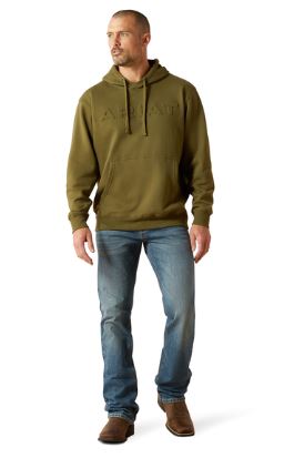 Ariat W26 Mens Embossed Logo Hoodie Winter Moss