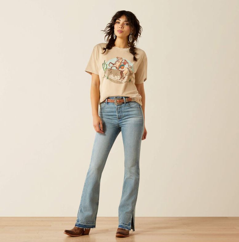 Ariat SS26 Womens Jazmine Ultra High Rise Boot Cut Slit Tomboy Jean