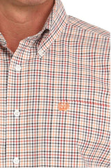 Cinch S51 Mens Plaid Western Shirt White
