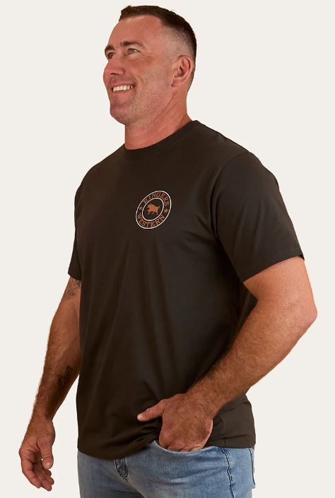Ringers Western SS25 Mens Signature Bull TShirt Charcoal/Copper