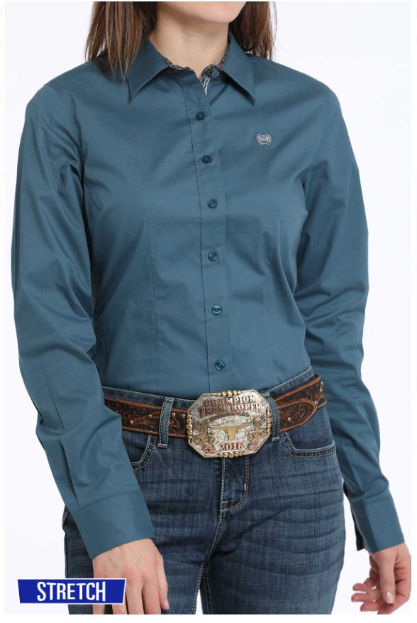 Cinch Womens S44 Teal Western Shirt