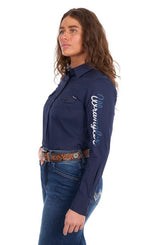 Wrangler SS27 Womens Hazel Logo Shirt Navy