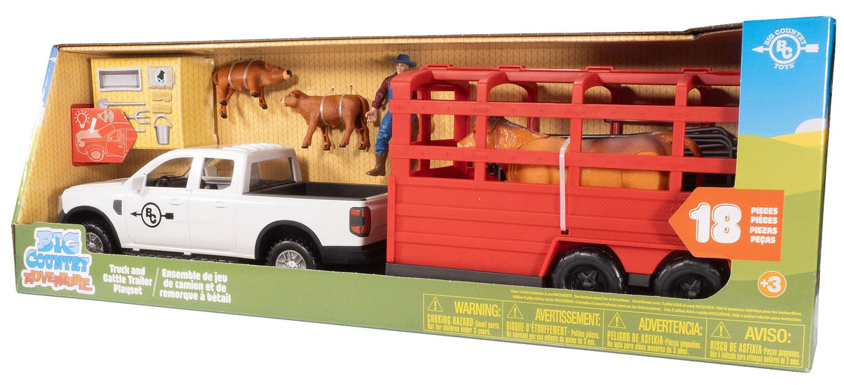 Big Country Toys Truck & Cattle Trailer Playset