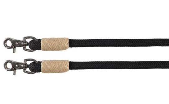 Fort Worth Yacht Cord Split Reins with Horsehair 8' Brown