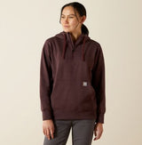 Ariat AW26 Womens Rebar Skill Set 1/2 Zip Hoodie Fudge Heather