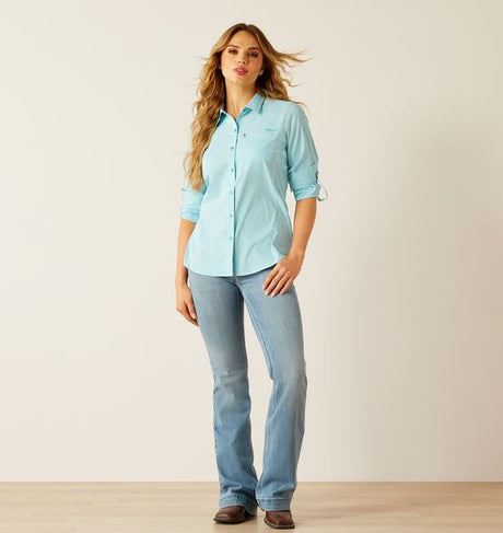 Ariat SS26 Womens Venttek Shirt Peacock Blue Check