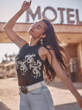 Wrangler x Lainey Wilson SS26 Cowboy Tank Black