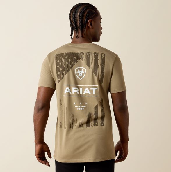 Ariat SS27 Mens Wooden Diamond Flag TShirt