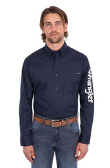 Wrangler Mens Flex Tech Logo Shirt Navy