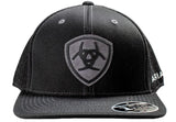 Ariat AW25 Mens Shield Logo Mesh Black Snap Back Cap