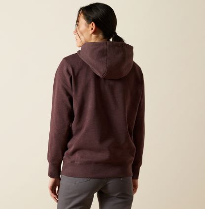 Ariat AW26 Womens Rebar Skill Set 1/2 Zip Hoodie Fudge Heather