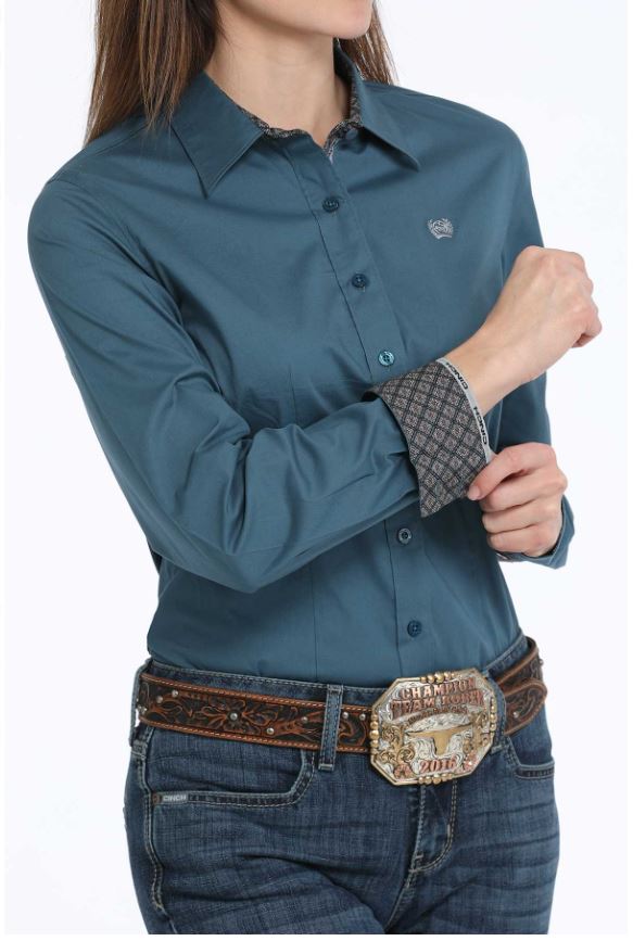 Cinch Womens S44 Teal Western Shirt