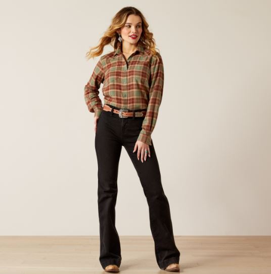 Ariat AW25 Womens Billie Jean Shirt Oakwood Plaid