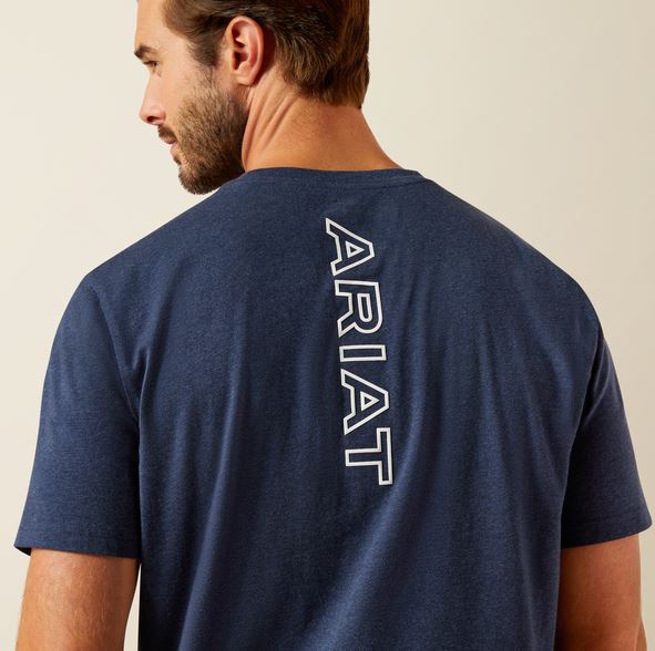 Ariat AW26 Mens BV Logo Tee Navy Heather