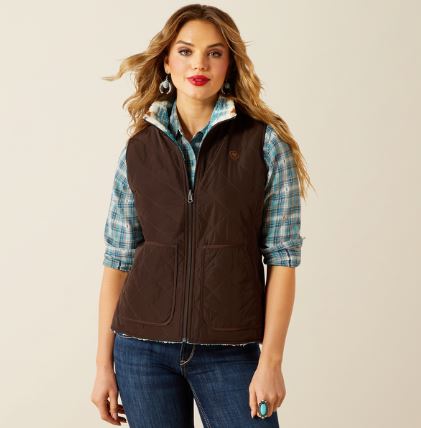 Ariat W26 Womens Dilon 2.0 Reversible Insulated Vest Mole