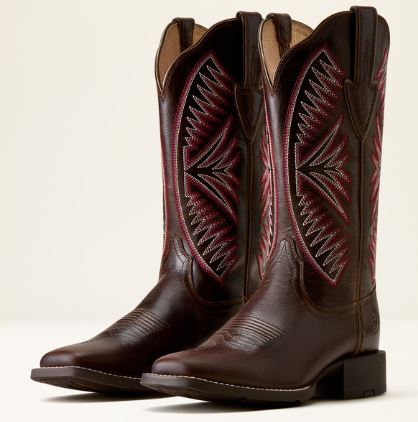 Ariat SS27 Womens Round Up Ruidoso Wide Square Toe Arizona Brown