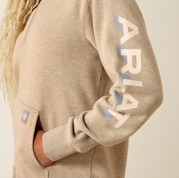 Ariat SS26 Womens Rebar Lightweight Logo 1/2 Zip Hoodie