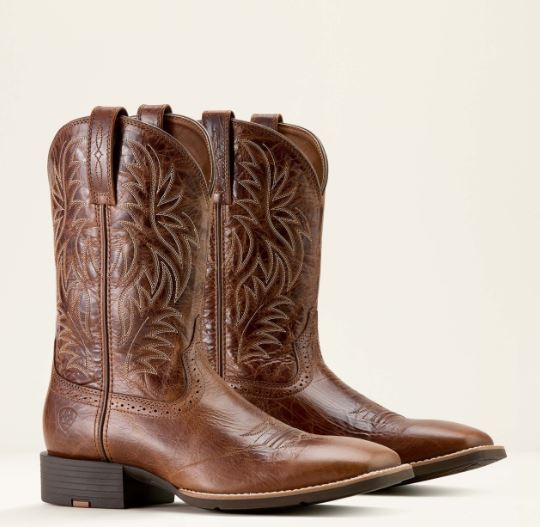 Ariat SS25 Mens Sport Western Wide Square Toe Dark Tan