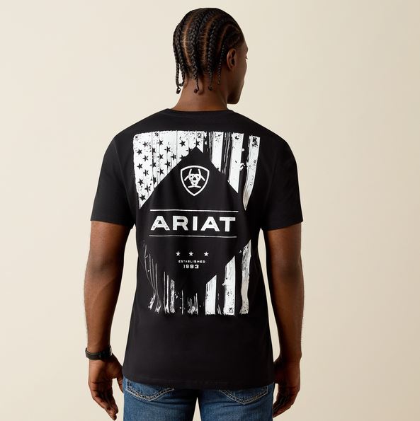 Ariat SS27 Mens Wooden Diamond Flag TShirt