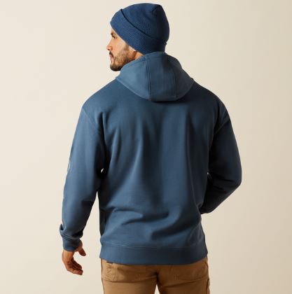 Ariat AW26 Mens Rebar Graphic Hoodie Orion Blue/Dusty Blue