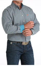 Cinch S53 Mens Classic Fit Blue Plaid Shirt