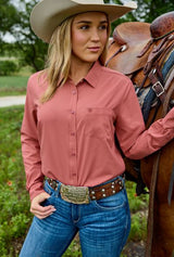 Ariat W26 Womens Team Kirby Pro Shirt Mauvewood