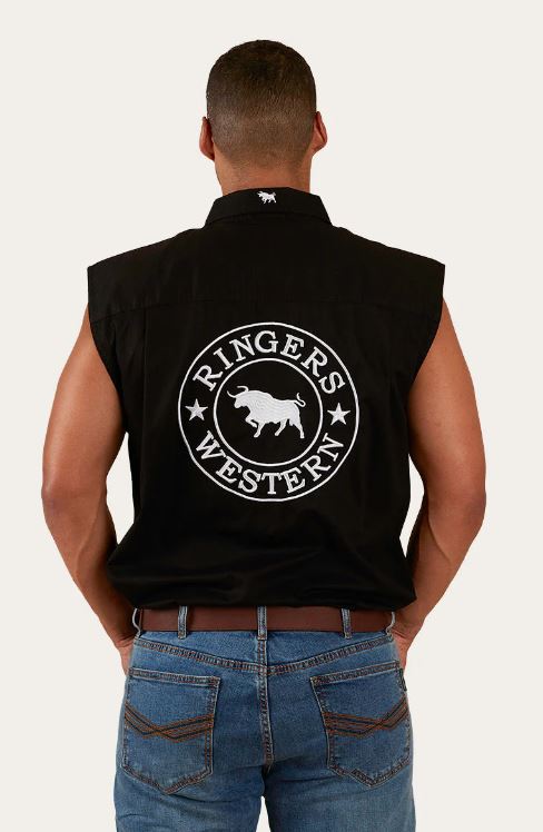 Ringers Western SS25 Mens Hawkeye Sleeveless Shirt Black