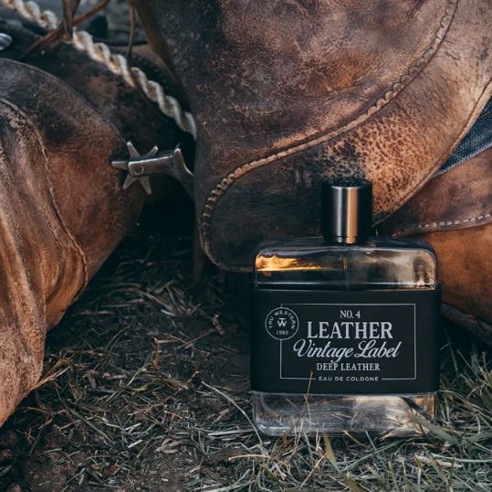 Tru Western Mens Leather #4 Vintage Label Deep Leather Eau De Cologne 100ml