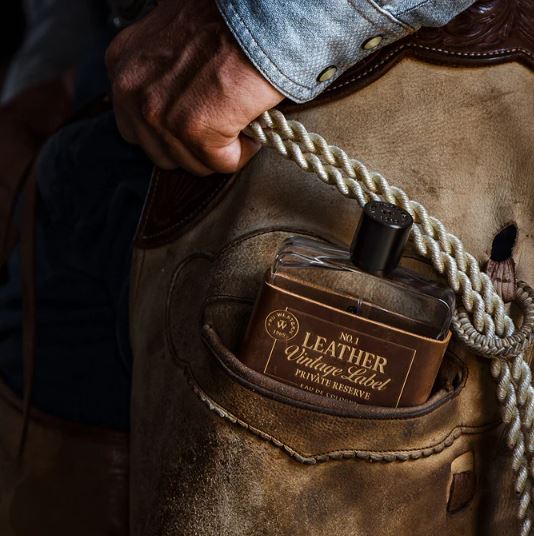 Tru Western Mens Leather #1 Private Reserve Vintage Label Eau De Cologne 100ml