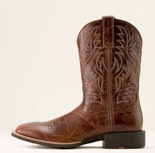 Ariat SS25 Mens Sport Western Wide Square Toe Dark Tan