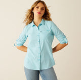 Ariat SS26 Womens Venttek Shirt Peacock Blue Check