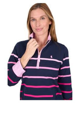 Thomas Cook AW26 Womens Gemma 1/4 Zip Rugby Pink/Navy