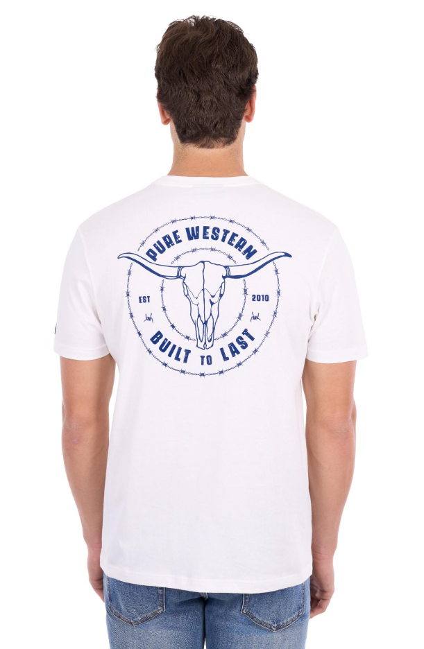 Pure Western SS27 Mens Walker TShirt  Off White