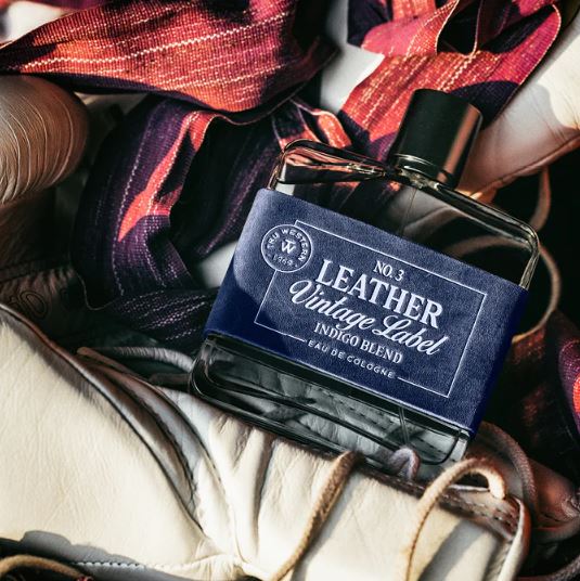 Tru Western Mens Leather #3 Vintage Label Indigo Blend Eau De Cologne 100ml