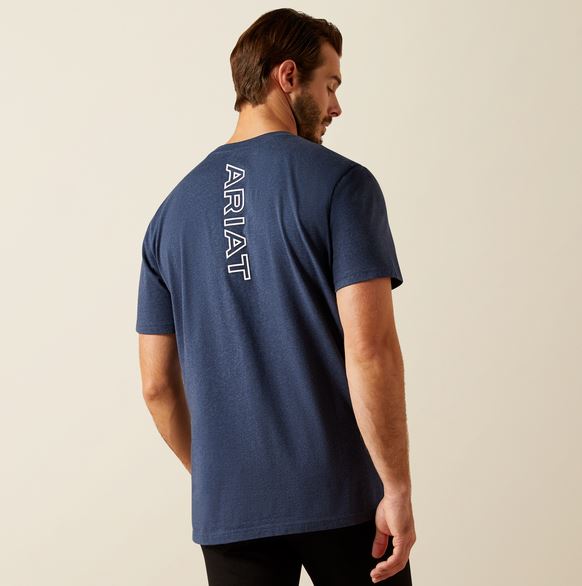 Ariat AW26 Mens BV Logo Tee Navy Heather