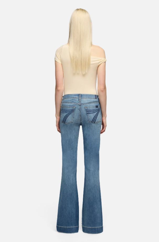7 For All Mankind Womens Dojo in Slim Illusion Distressed Authentic Light