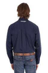 Wrangler Mens Flex Tech Logo Shirt Navy