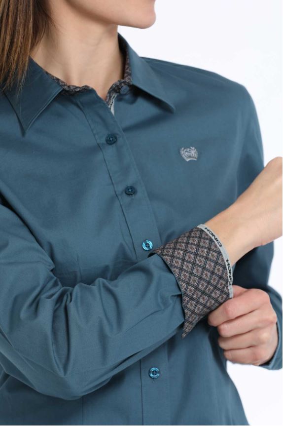 Cinch Womens S44 Teal Western Shirt