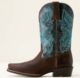 Ariat SS25 Womens Round Up Narrow Cutter Toe Sassy Brown/Ocean Wave
