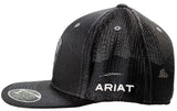 Ariat AW25 Mens Shield Logo Mesh Black Snap Back Cap