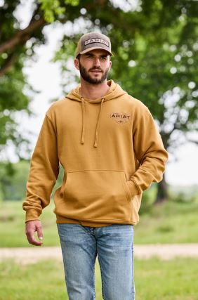 Ariat W26 Mens Southwest Simple Buckle Hoodie Bone Brown