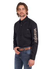 Wrangler Mens Flex Tech Logo Shirt Black