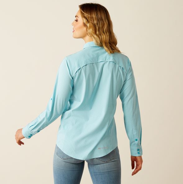 Ariat SS26 Womens Venttek Shirt Peacock Blue Check