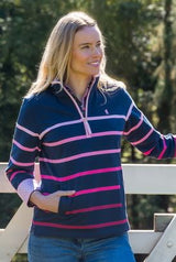 Thomas Cook AW26 Womens Gemma 1/4 Zip Rugby Pink/Navy