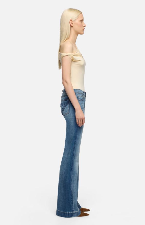 7 For All Mankind Womens Dojo in Slim Illusion Distressed Authentic Light