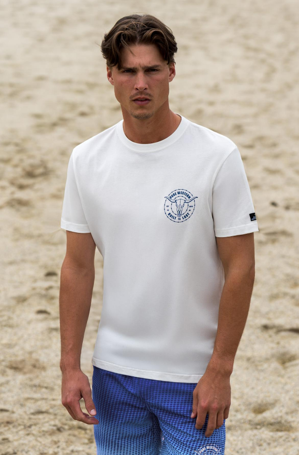 Pure Western SS27 Mens Walker TShirt  Off White
