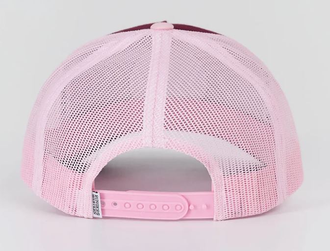 Ringers Western SS27 Signature Bull Trucker Cap Plum/Dusty Pink